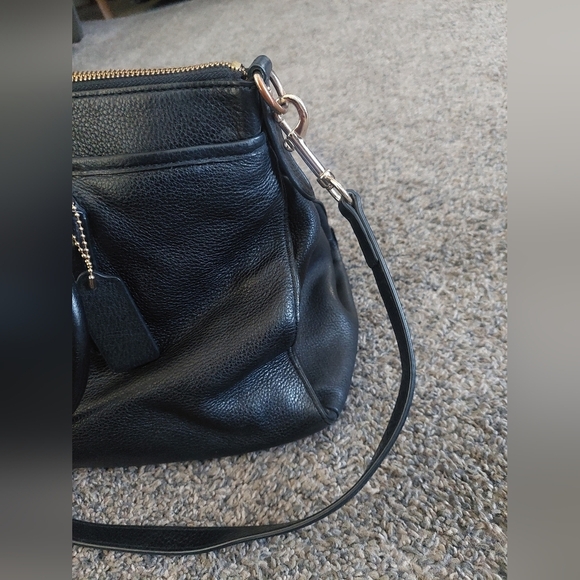 Coach Morgan Satchel Bag in Refined Pebbled Black Leather - Picture 5 of 11